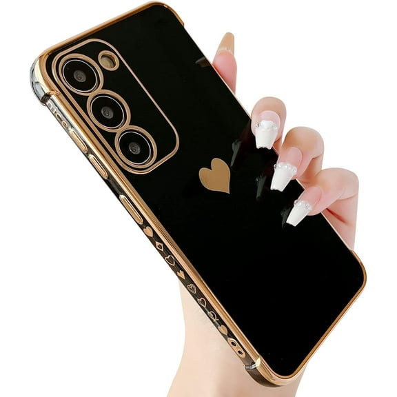 for Samsung Galaxy S23 Case Slim Thin Cute Heart Women Girly Protective Phone Case for Samsung