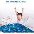 thumbnail image 5 of Sivio Weighted Blanket for Kids, Breathable Throw for Sleep, Suitable for Bed, Sofa, Couch and Travel, 3 lbs 36" x 48", Blue Dinosaur, 5 of 10