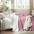 thumbnail image 3 of Moonlight 20015 Plush Sherpa Bed Blanket Super Soft Warm Ultra Cozy Reversible Fleece Twin Pink, 3 of 8
