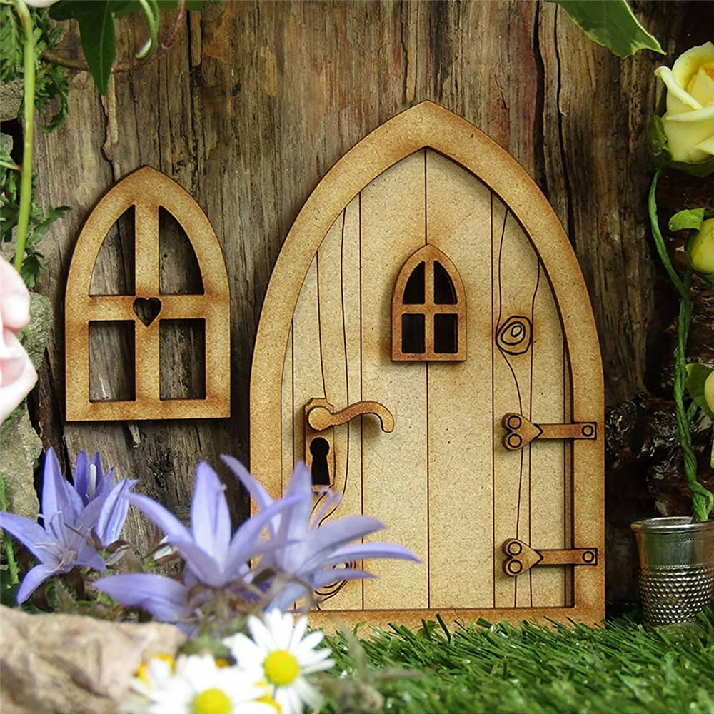 3D Fairy Tale Door and Window Set for Home Wall Decoration,Garden