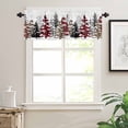 thumbnail image 7 of Merry Christmas Kitchen Curtains and Valances Set, Winter Snowflake Red Plaid Leopard Xmas Tree Rod Pocket Window Valance Window Curtain Panels for Living Room Bedroom Laundry, 27.5x24in, 3 Pieces, 7 of 7