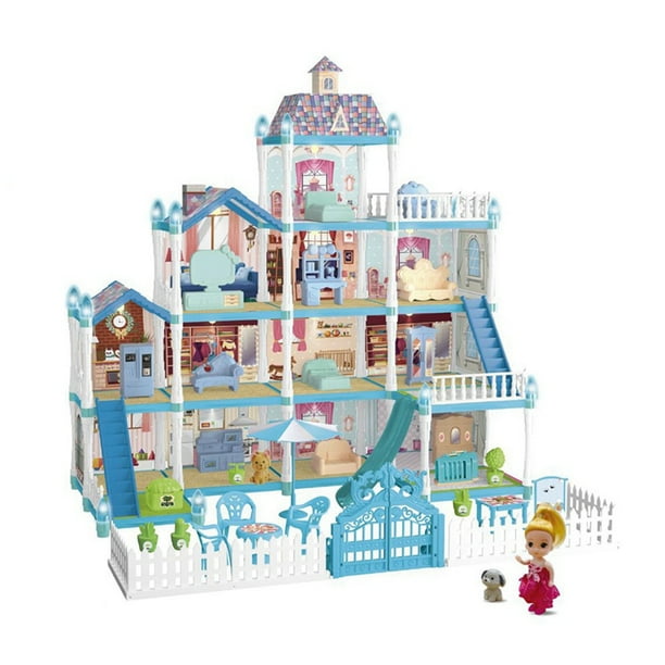 Casa de Muñecas para Niños, Casa de Villa, Caja de Regalo para Niñas, , Castillo, Juguete, Juego de Bricolaje, Regalo 556-63