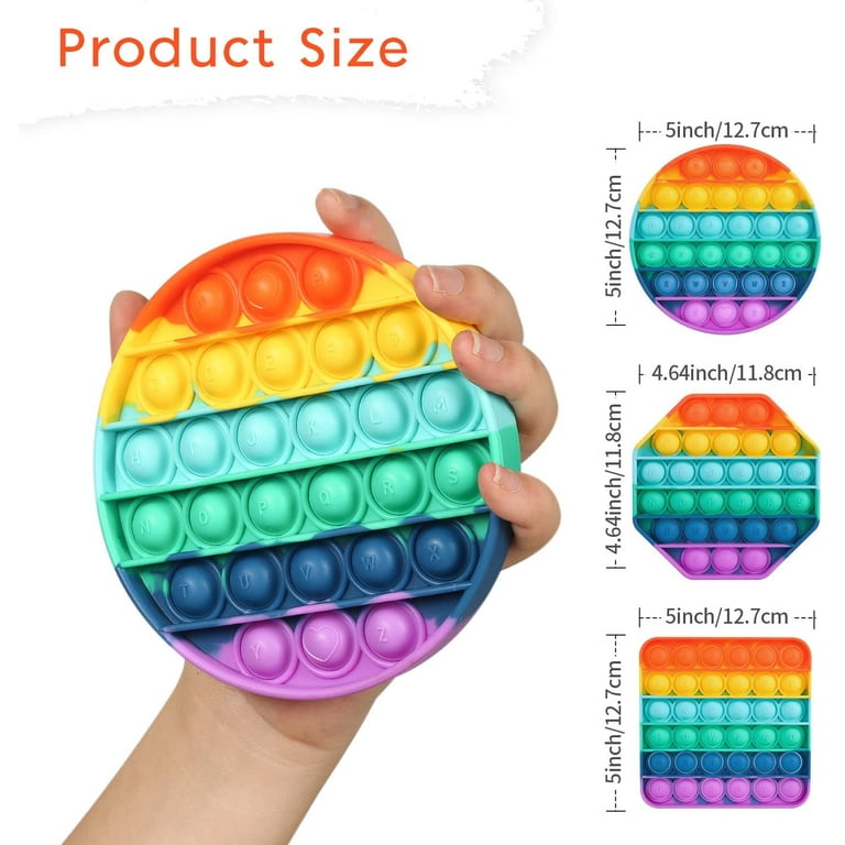 Rainbow Push Bubble Pop Fidget Toys 3 Packs Bubbles Wrap Popper