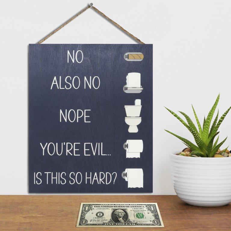 JennyGems Funny Bathroom Signs, Funny Farmhouse Bathroom Decor, Changing  the Toilet Paper Rustic Farmhouse Bathroom Wall Art, Funny Bathroom Decor,  10x12 Wood Sign, Guest Bathroom Decor Sign (Navy) - Walmart.com