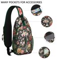 thumbnail image 2 of Floral Crossbody Sling Backpack for Womens Causal Sling Bag with Adjustable Shoulder Straps for Travel Hiking Chest Bag Daypack Anti-theft Purse, 2 of 6