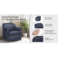thumbnail image 6 of Carolayne Leather Accent Chair, 360°Swivel Accent Chair, Modern Barrel Accent Armchair Waterproof for Living Room, Blue, 6 of 10