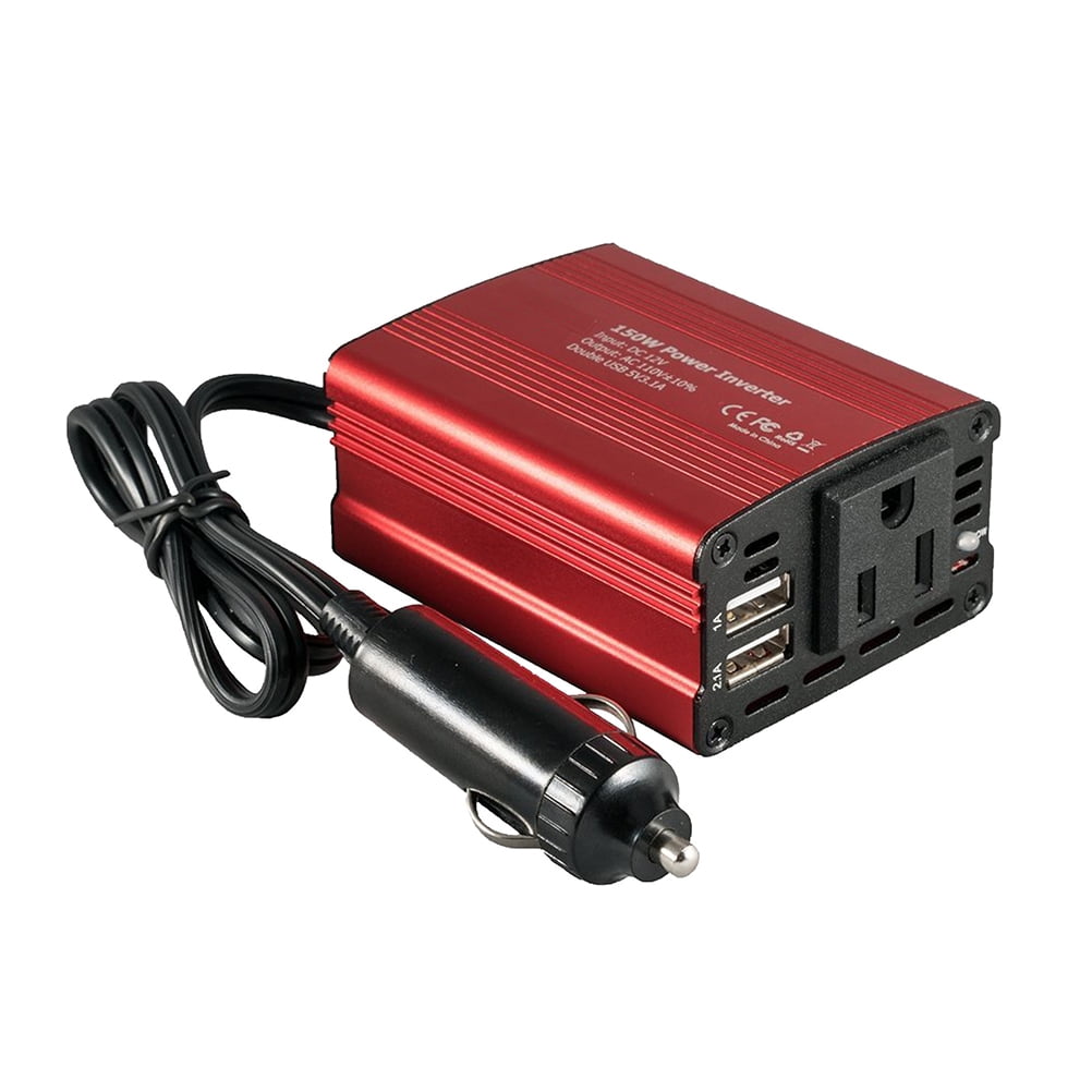 150W Car Power Inverter 12V DC to 110V AC Converter with 4.2A Dual USB Car Charger Adapter Modified Sine Wave Converter with AC Outlet for Car Black 150W Car Power Inverter 12V DC to 110V AC Converter with 4.2A Dual USB Car Charger Adapter Modified Sine Wave Converter with AC Outlet for Car Black