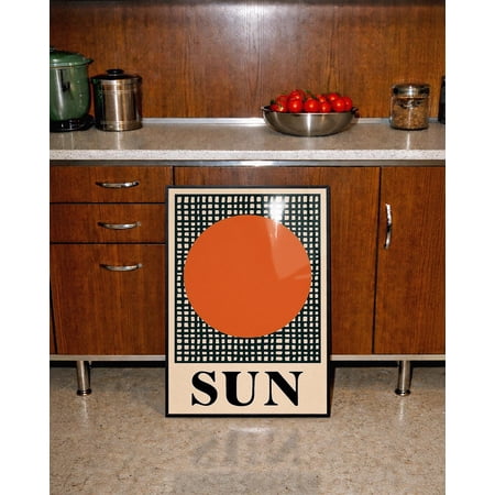 Sun Geometric Wall Art Print Mid Century Retro Minimal Decor Unframed Paper Print