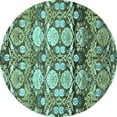 thumbnail image 1 of Ahgly Company Indoor Round Abstract Light Blue Modern Area Rugs, 8' Round, 1 of 4