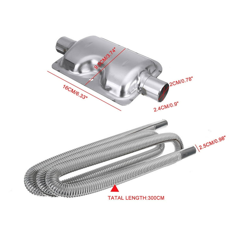 Linyer Car Air Heater Exhaust Pipe Stainless Steel Parking Vent Hose  Removable Professional Portable Tube Clamps Auto 