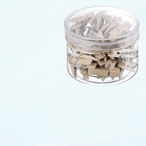 Push Pins with Wooden Clips, 50 Pieces Thumbtacks Pushpins Paper Clips Clothespins for Cork Boards Notes Photos Display Wall Used in Offices Schools Public Place