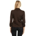 thumbnail image 4 of Women's Casual Office 3/4 Long Sleeve Open Front Blazer Jacket S-3XL, 4 of 5