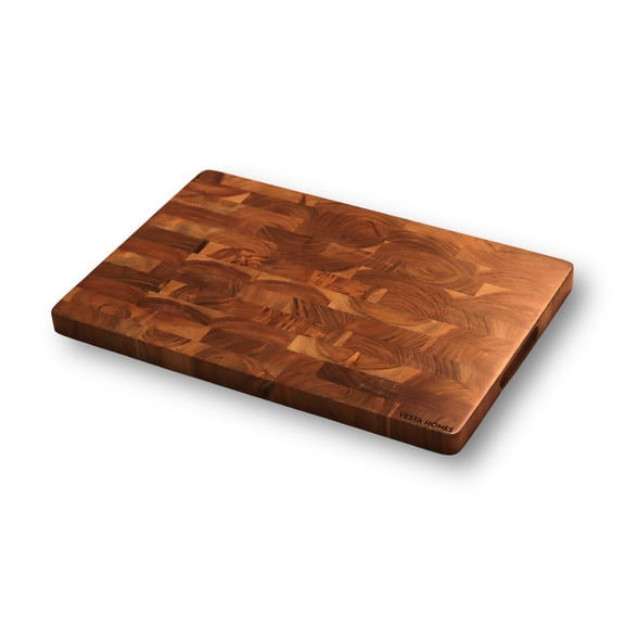 Vesta Homes Acacia Wood Extra Large End Grain 18 x 12 Inch Cutting Board for Chopping, Serving Vegetables, Cheese and Charcuterie