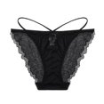 thumbnail image 2 of WULMLEO Silk Women's String Bikini Panties Sexy Ties Briefs Underpants Black L, 2 of 3
