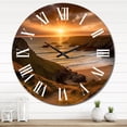 thumbnail image 3 of Designart "Sunset on the Sand II" Coastal Oversized Wall Clock, 3 of 5