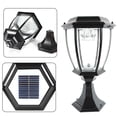 thumbnail image 3 of Outdoor Exterior Solar Powered Led Column Lamp Back Light Garden Lantern 2pc Solar Power Outdoor LED Pillar Light Waterproof Garden Yard Post Lamps Black Waterproof Lawn Yard Post Entrance Lamp, 3 of 3