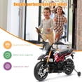thumbnail image 3 of Costway Moto para Niños con Batería 12 V Luces LED Música MP3 y Ruedas Antideslizantes Hasta 25 kg Rojo 110 x 57 x 71 cm, 3 of 9