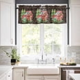 thumbnail image 3 of Merry Christmas Red Truck Kitchen Curtains and Valances Set, Winter Snowflake Gift Wood Grain Rod Pocket Window Valance Window Curtain Panels for Living Room Bedroom Laundry, 27.5x36in, 3 Pieces, 3 of 7