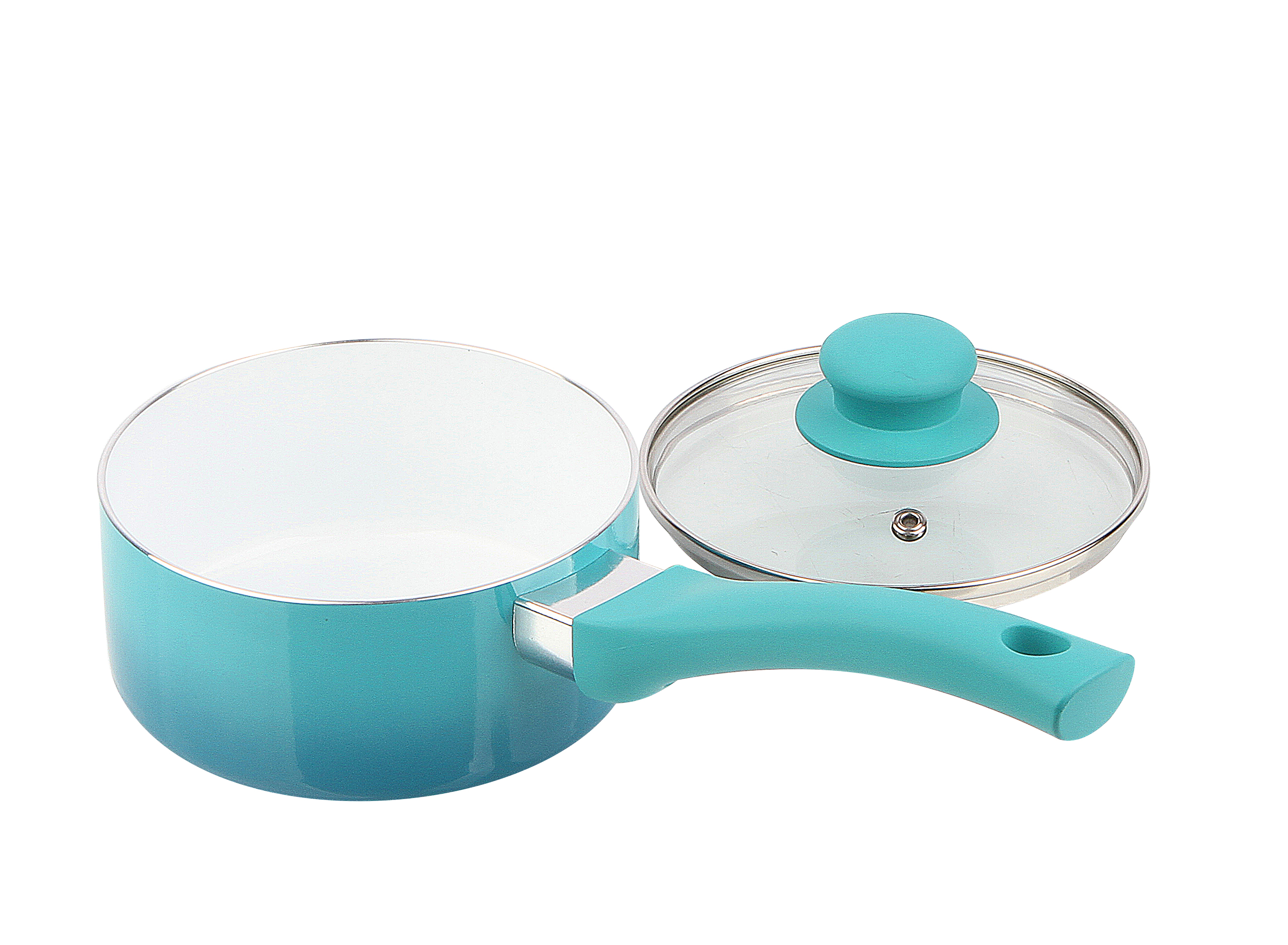Ceramic Nonstick 12 Pc Cookware Set, Teal Home Kitchen Cook, Pots