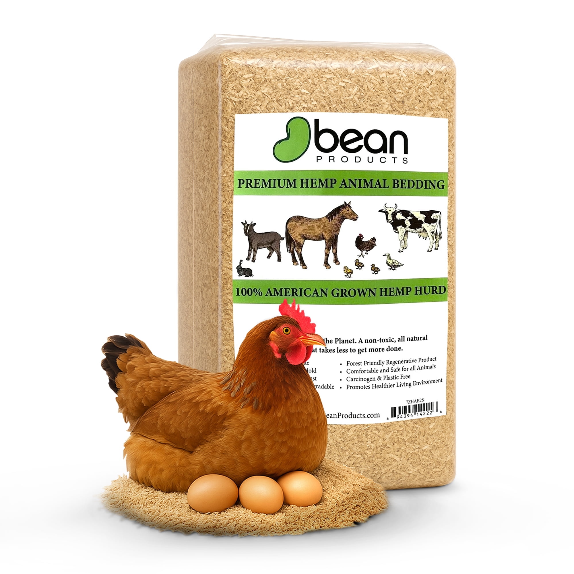 Premium Hemp Animal Bedding Dust-Free 8 lbs Breathable Pet Bedding for Small Animals - Made in USA