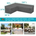 thumbnail image 2 of Heavy Duty Patio Sectional Sofa Cover Outdoor Furniture Cover Waterproof Grey 104x83(L-Shaped-Left Facing), 2 of 5