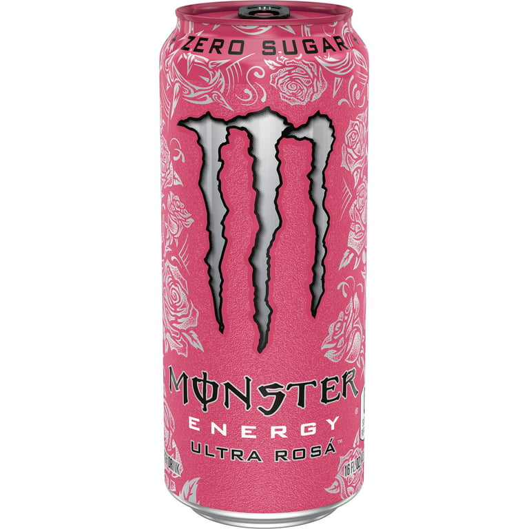 24 Cans) Monster Ultra Rosa, Sugar Free Energy Drink, 16 fl oz