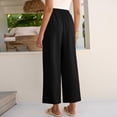 thumbnail image 4 of High Waisted Wide Leg Pants for Women Palazzo Trousers Gauze Casual Beach Travel Lounge Flowy Pant Summer 2026 Black S 26/27", 4 of 7