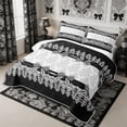 thumbnail image 3 of Manfei Hippie Damask Twin Quilt Set 2 Pieces,Princess Ribbon Bow Twin Coverlet Set,1 Bedspread and 1 Pillowcase, 3 of 7