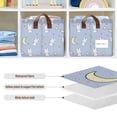 thumbnail image 4 of Yayeee Foldable Storage Basket for Shelves Waterproof Cloth Bins with Handles, Blue Cartoon Rabbit Pattern, 4 of 7