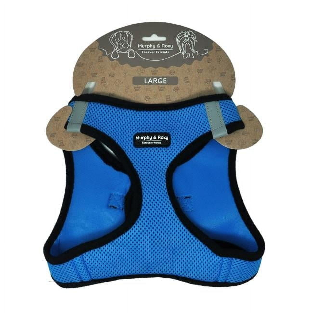 Murphy & Roxy No-Pull Dog Harness – Adjustable Vest Harness with Reflective Trim for Small to Medium Dog Breeds – Heavy-Duty and Comfortable for Walking, Training for Pets, Blue (Size S)
