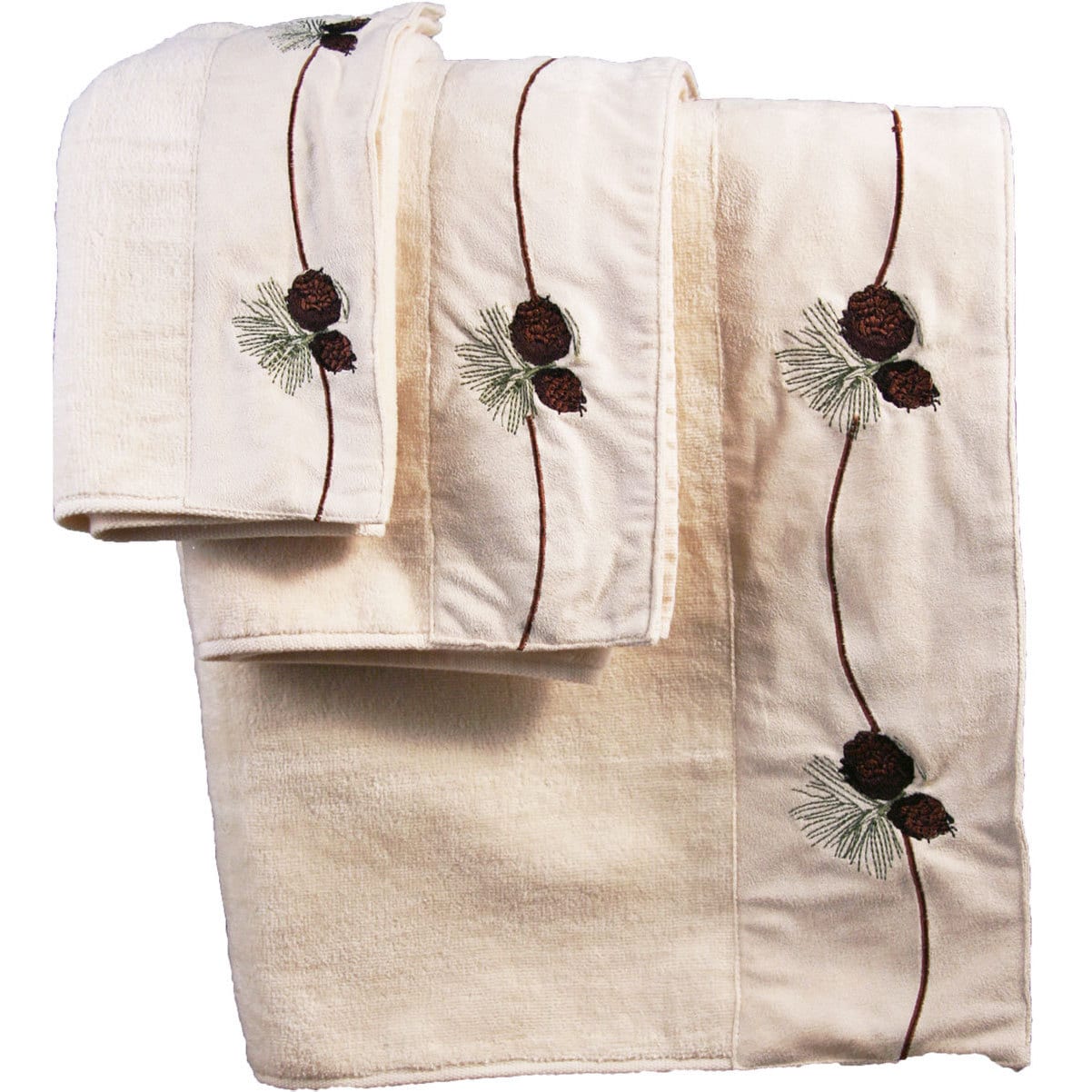 HiEnd Accents Pine Cone Bath Towel (Set Of 2)