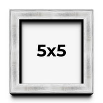 5x5 Frame Brushed Silver Solid Wood Picture Frame | 0.75 Inch Moulding Width | Rabbet Depth 0.75