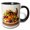 Black/White, variant on 3drose, a Cornucopia on the Table. Fruits, Vegetables. Happy Thanksgiving, 11oz Mug