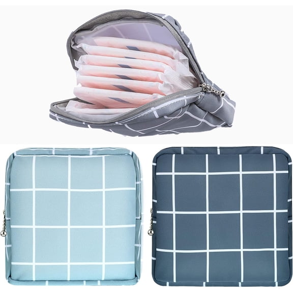 Menstrual Pads Bags,Bexikou 2 Pcs Portable Period Holder Bag Tampon Holder,Sanitary Napkin Storage Bag,Reusable Period Pouch for Women Teen Girls School Supplies
