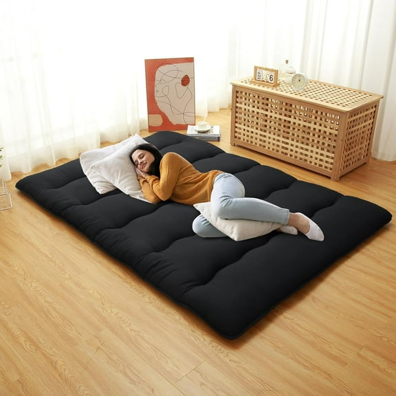 Twin/Full/Queen Size Floor Futon Mattress, 3" Thicken Roll Up Daybed Futon, Portable & Foldable Tatami Mat for Sofa Lounger, Camping, Dormitory, Yoga Sleep Nap Meditation