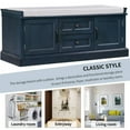 thumbnail image 6 of Storage Bench,Wooden Entryway Shoe Bench with 2 Drawers and 2 Cabinets, Organizer Storage Bench with Removable Cushion for Living Room, Bedroom and Entryway,Antique Navy, 6 of 7