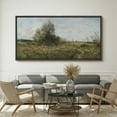 thumbnail image 2 of Large Framed Canvas Print Scenic Countryside View with Wildflowers and TreesWall Art Decorative Ready to Hang Painting for Living room Bedroom 60x30 inches Black Frame, 2 of 9