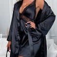 thumbnail image 2 of Bovxnpu Silk Satin Pajamas Set Women Two Piece Nightwear,Ladies Fashion Comfortable Color Lace Suspenders Pajamas Dress Woman Nightgown Home Clothes Suit, 2 of 5