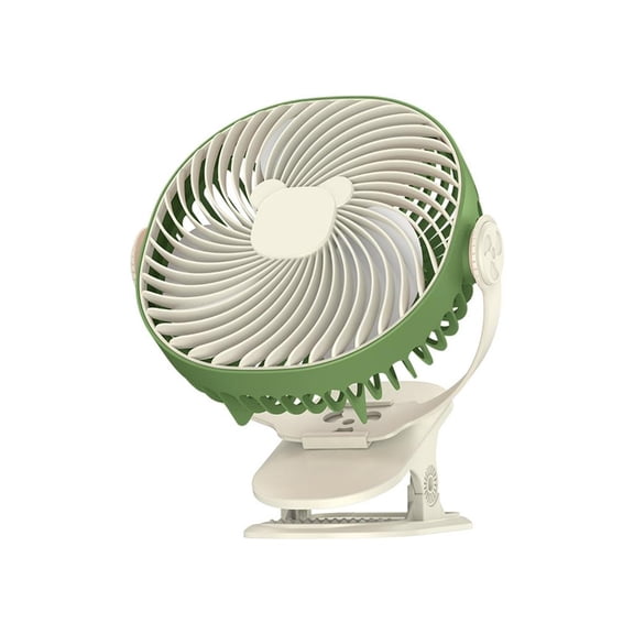 LAIQIEN Strong Clamp Desk Fan Rechargeable USB Portable 5 Speeds Quiet Cooling for Desk