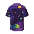 thumbnail image 6 of Lsque Astronaut print Men's Cuban Collar Short Sleeve Shirt Summer Beachwear Casual Button Down Fashionable Vacation Leisure Shirt-4X-Large, 6 of 7