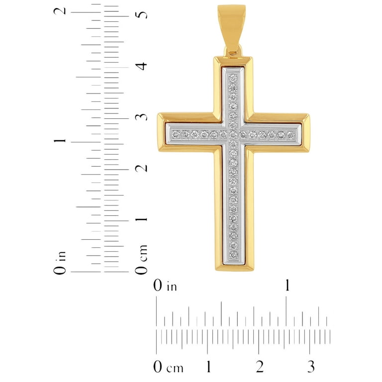 Mens gold cross 2024 necklace with diamonds