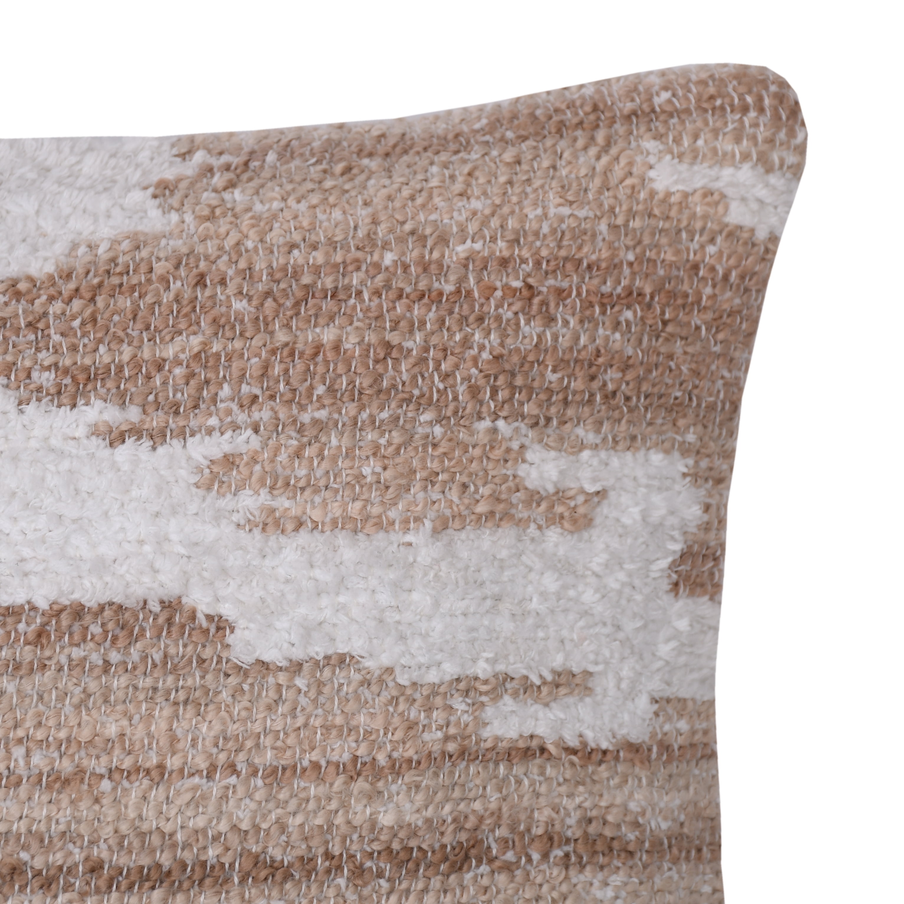 Better Homes & Gardens 14" x 24" Arrin Abstract Ikat Lumbar Throw Pillow Cover, Brown Wool