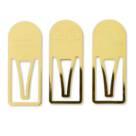 Pen+Gear Metal Bookmarks, Gold Color, 3 Pack, 2.55" x 2.55" x 2.75", Perfect for Office & School Reading