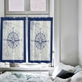 thumbnail image 4 of 84 Inch Long Tier Curtains for Kitchen, Nautical Blue Retro Map Compass Coconut Palm Tree Bathroom Window Curtains Rod Pocket Short Curtains Window Treatment Tiers for Living Room Farmhouse 2 Panels, 4 of 5