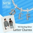 925 Sterling Silver Charm for Pandora Bracelets Letter E Pendant Name