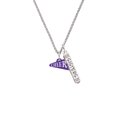 thumbnail image 2 of Delight Jewelry Acrylic 3/4" Purple Cheer Megaphone Silvertone Sisters Best Friends Forever Bar Charm Necklace, 23", 2 of 4