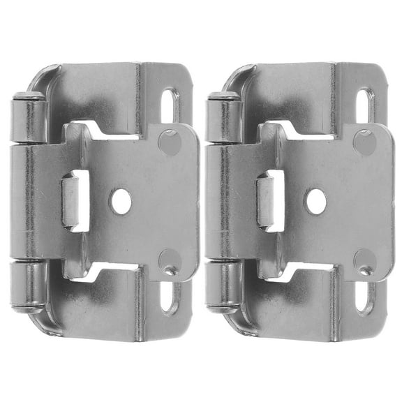 2 Pcs Self Closing Hinge Spring Cabinet Door Hinges Anti Slam Silver