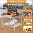 thumbnail image 4 of TROPOW Stainless Steel Grill Stand Table, NSF Certified, 400 lbs Capacity, Adjustable Legs, 3-Sided 2" Edge Baffle for Kitchen, Restaurant, Hotel, 4 of 5