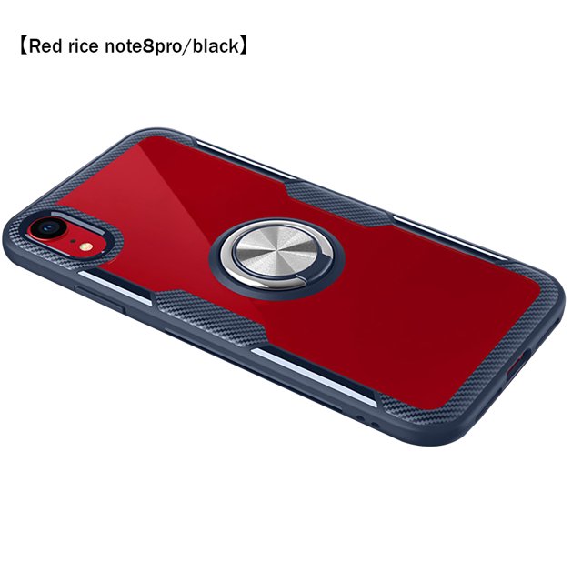 Estuche para teléfono TPU Funda para teléfono Anillo Soporte para soporte Protector de teléfono inteligente a prueba de sacudidas, Reemplazo para Redmi Note 8 Pro, Azul oscuro seitruly EL000746-26
