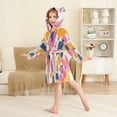thumbnail image 4 of FORMRS Niños Bathrobe Unisex Hooded Robe Soft Plush Pajamas Sleepwear, Size 10-12T, Art Geometric, 4 of 7